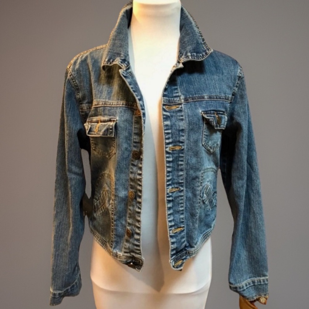 BoHo Hippie URBAN CHIC size M/L Blue Denim Layering Jean Jacket
